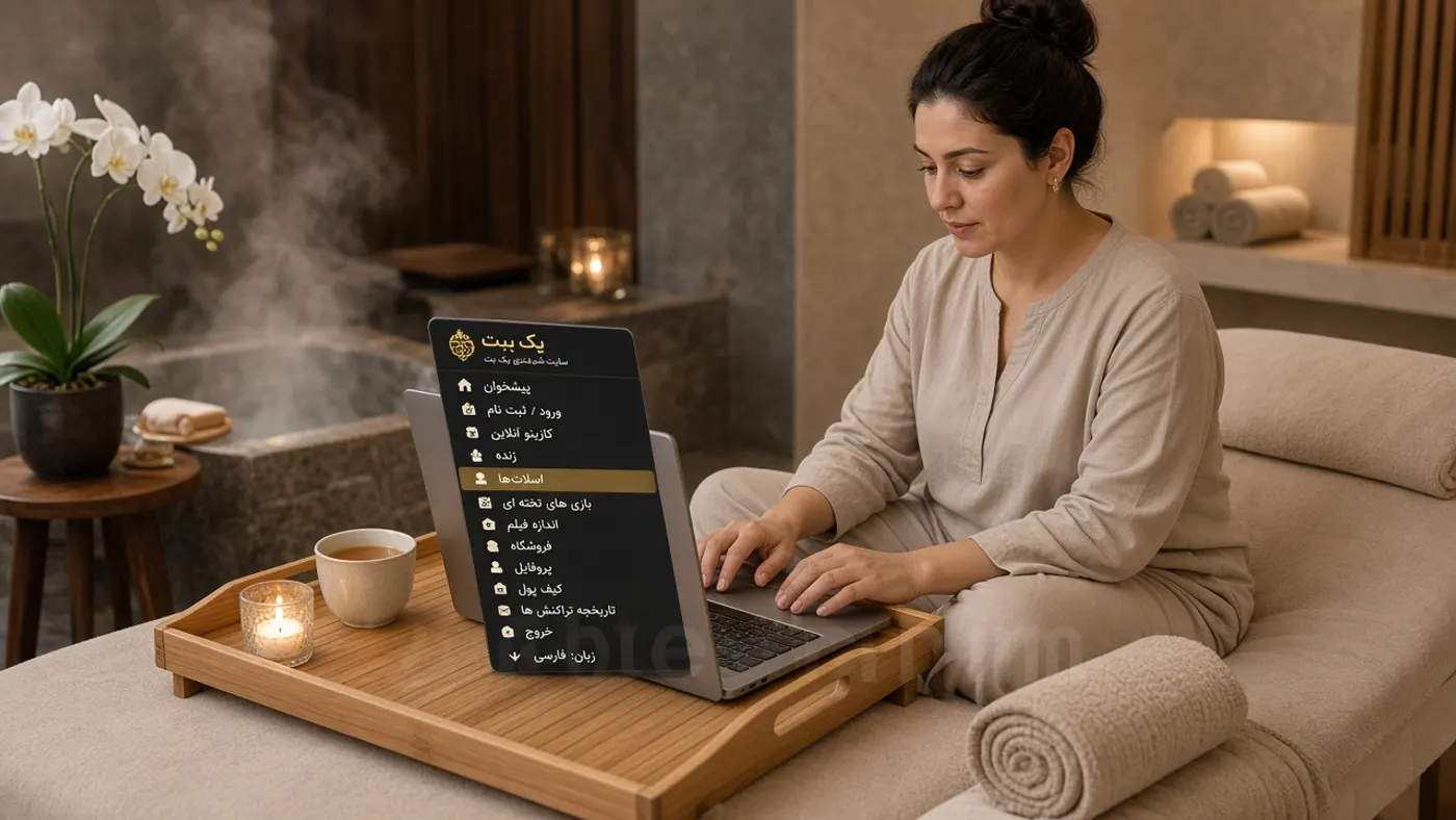 منوی فارسی روی لپتاپ